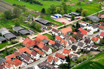 Saarstr in Kandel in the state Rhineland-Palatinate, Germany from the plane
