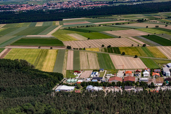 Aerial photograpy of Im Gereut industrial estate from the south in Hatzenbühl in the state Rhineland-Palatinate, Germany