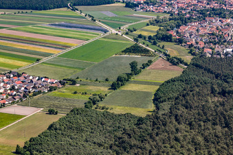 Aerial view of Erlenbachtal in Hatzenbühl in the state Rhineland-Palatinate, Germany