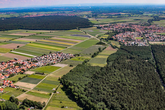 Aerial photograpy of Erlenbachtal in Hatzenbühl in the state Rhineland-Palatinate, Germany