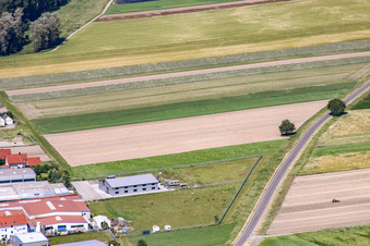 New development area in Tabakfeld in Hatzenbühl in the state Rhineland-Palatinate, Germany out of the air