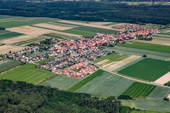 Aerial view of From the southeast in the district Hayna in Herxheim bei Landau in the state Rhineland-Palatinate, Germany