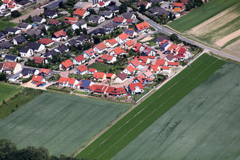 Aerial photograpy of New development area Im Bannholz in the district Hayna in Herxheim bei Landau in the state Rhineland-Palatinate, Germany