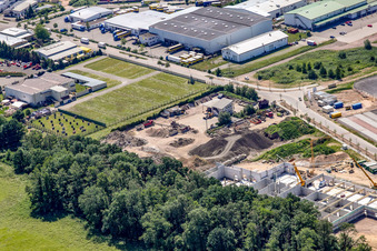 Aerial view of Gaudier earthworks and demolition in the district Minderslachen in Kandel in the state Rhineland-Palatinate, Germany