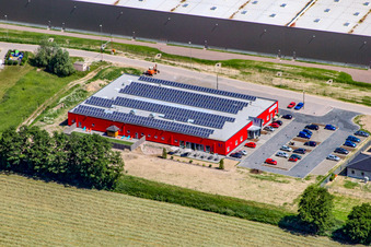 Bienwald Fitness World in the district Minderslachen in Kandel in the state Rhineland-Palatinate, Germany from above