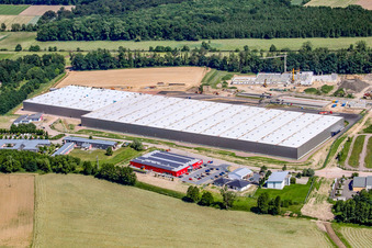 Bienwald Fitness World in the district Minderslachen in Kandel in the state Rhineland-Palatinate, Germany seen from above