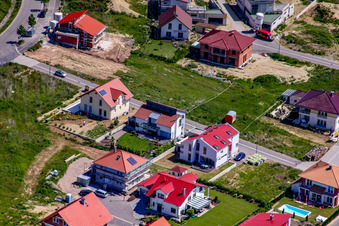 On the high trail in Kandel in the state Rhineland-Palatinate, Germany viewn from the air