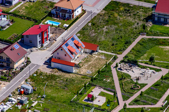 On the high trail in Kandel in the state Rhineland-Palatinate, Germany from the drone perspective