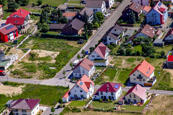 On the high trail in Kandel in the state Rhineland-Palatinate, Germany seen from a drone
