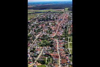 Saarstraße Hauptstraße Rheinstraße from the west in Kandel in the state Rhineland-Palatinate, Germany