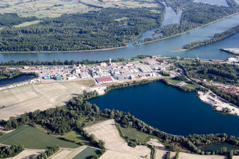 Aerial view of Rohm & Haas in Lauterbourg in the state Bas-Rhin, France