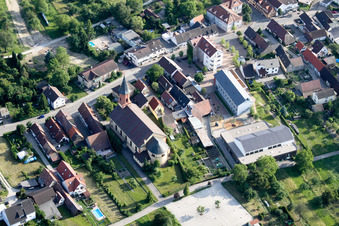 Aerial view of Church Cross Elevation in Steinmauern in the state Baden-Wuerttemberg, Germany