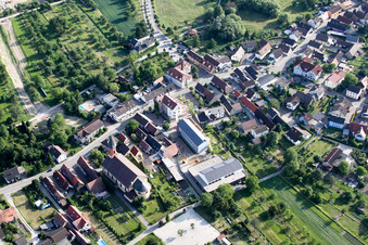 Aerial photograpy of Church Cross Elevation in Steinmauern in the state Baden-Wuerttemberg, Germany