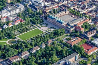 Aerial view of Palace - Residenzschloss Rastatt Herrenstrasse in the district Rastatt-Innenstadt in Rastatt in the state Baden-Wurttemberg