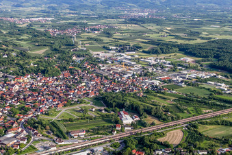 Aerial view of From the west in Renchen in the state Baden-Wuerttemberg, Germany