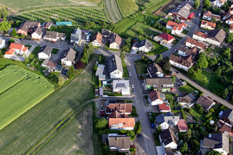 Aerial view of Gartenstr in the district Sand in Willstätt in the state Baden-Wuerttemberg, Germany