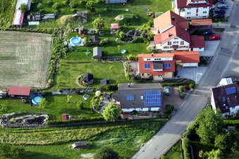 Aerial view of Eichhofstr in the district Sand in Willstätt in the state Baden-Wuerttemberg, Germany