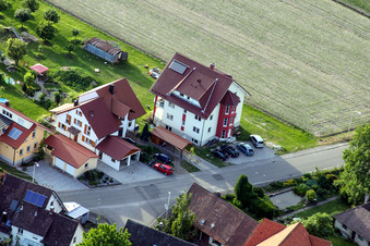 Oblique view of Eichhofstr in the district Sand in Willstätt in the state Baden-Wuerttemberg, Germany