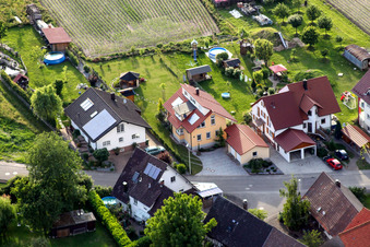 Eichhofstr in the district Sand in Willstätt in the state Baden-Wuerttemberg, Germany from above