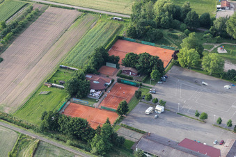 Aerial view of Tennis in the district Urloffen in Appenweier in the state Baden-Wuerttemberg, Germany