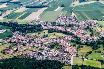Aerial photograpy of Scheibenhard in the state Bas-Rhin, France