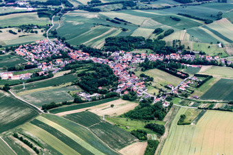 Niederlauterbach in the state Bas-Rhin, France from above