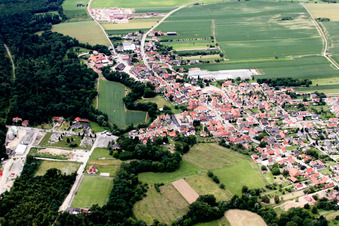 Drone image of Niederrœdern in the state Bas-Rhin, France