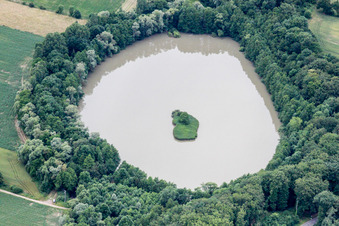 Lake Island on the Weier in Leutenheim in Grand Est, France