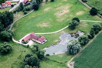 Aerial view of Leutenheim in the state Bas-Rhin, France