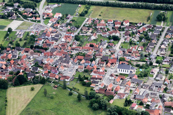 Aerial photograpy of Leutenheim in the state Bas-Rhin, France