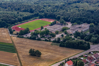 Aerial photograpy of Römerbad School in Rheinzabern in the state Rhineland-Palatinate, Germany
