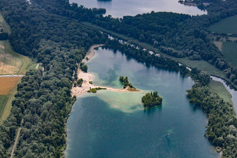 Baggersee Streitköpfle in Linkenheim-Hochstetten in the state Baden-Wuerttemberg, Germany