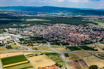 City from the south in Walldorf in the state Baden-Wuerttemberg, Germany