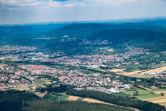 Oblique view of District Sankt Ilgen in Leimen in the state Baden-Wuerttemberg, Germany