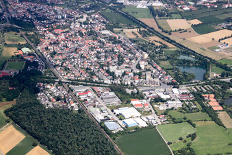 District Sankt Ilgen in Leimen in the state Baden-Wuerttemberg, Germany from above