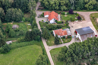 Weberhof, Waschmühle in Billigheim-Ingenheim in the state Rhineland-Palatinate, Germany from above