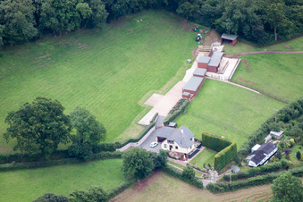 Abbotskerswell in the state England, Great Britain from the plane