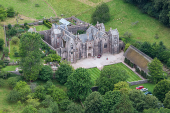 Marldon in the state England, Great Britain from the plane