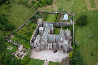 Drone recording of Marldon in the state England, Great Britain