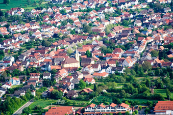 Village center in the district Langensteinbach in Karlsbad in the state Baden-Wuerttemberg, Germany