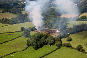 Aerial photograpy of Staverton in the state England, Great Britain