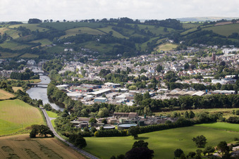 Aerial photograpy of Berry Pomeroy in the state England, Great Britain