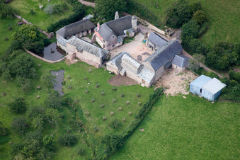 Kingskerswell in the state England, Great Britain seen from a drone