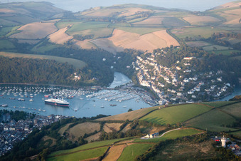 Riparian areas along the river mouth of Dart river in Dartmouth in England, United Kingdom