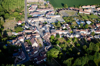Semur-en-Vallon in the state Sarthe, France seen from a drone