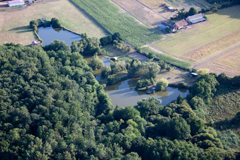 Dollon in the state Sarthe, France seen from above