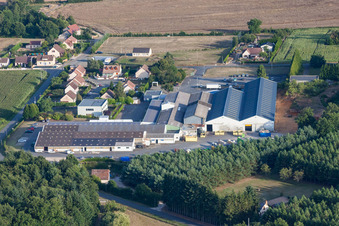 Métaseval in Semur-en-Vallon in the state Sarthe, France from above