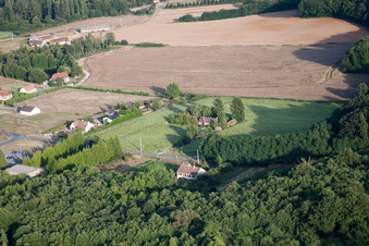 Bird's eye view of Dollon in the state Sarthe, France