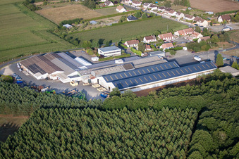 Métaseval in Semur-en-Vallon in the state Sarthe, France seen from above