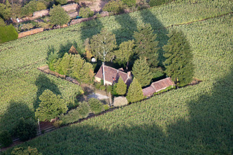 Semur-en-Vallon in the state Sarthe, France out of the air